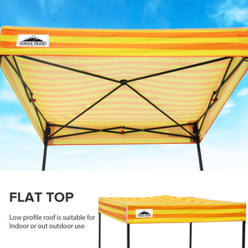 EAGLE PEAK Flex Compact 5x5 canopy two-part leg extensions enable compact setup.