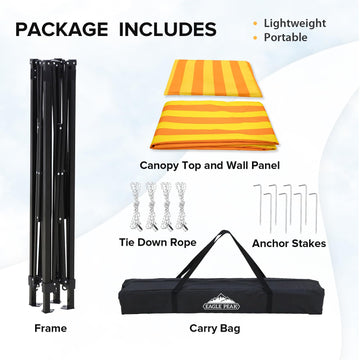 EAGLE PEAK Flex Compact 5x5 canopy with carry bag ready for travel.