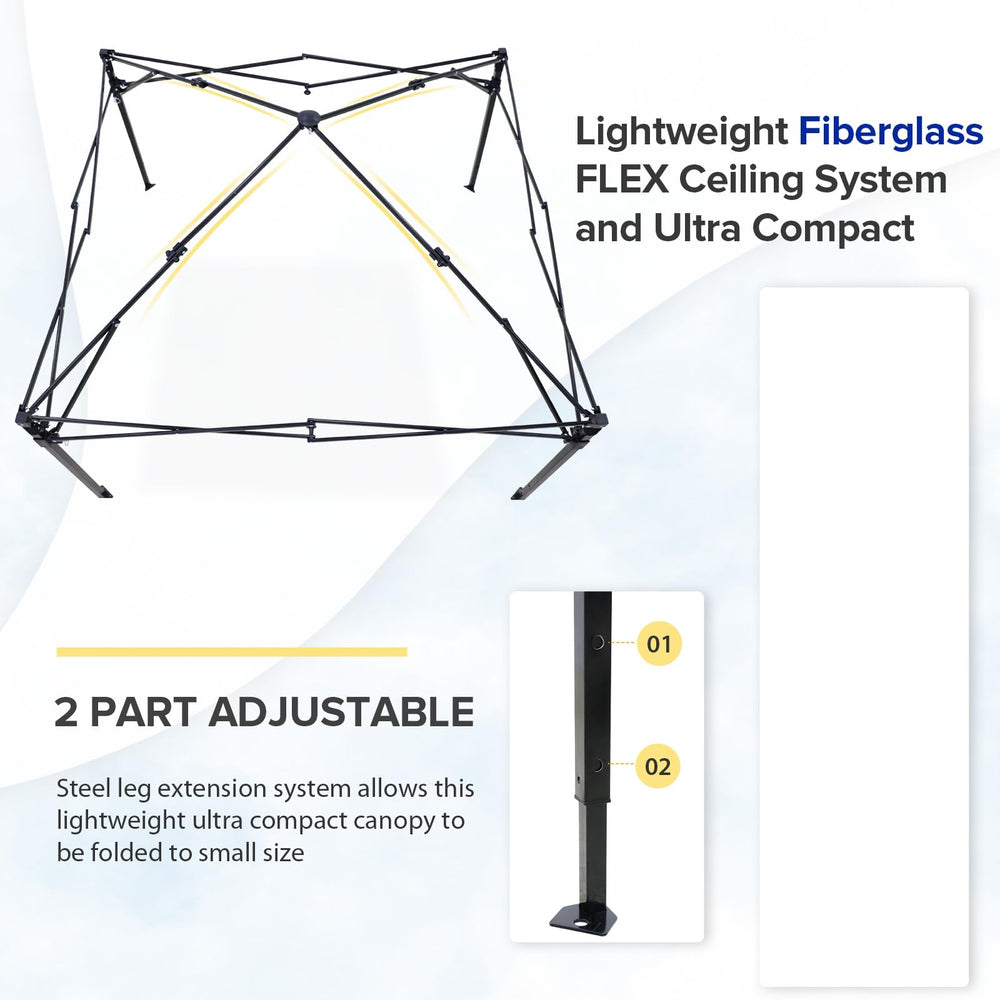 EAGLE PEAK Flex Compact 5x5 canopy at poolside shows versatile outdoor privacy.