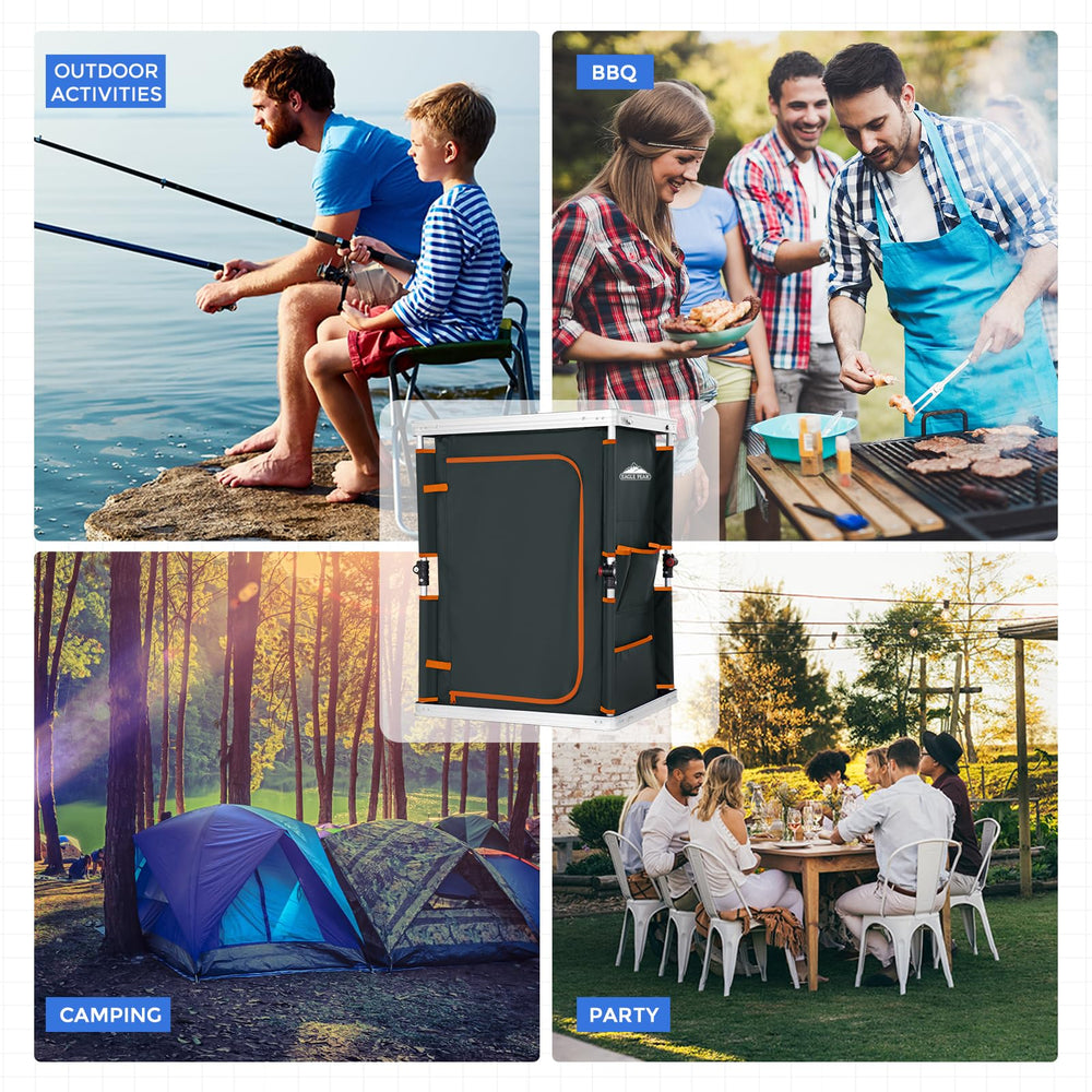 Eagle Peak table carry bag included supports organized camping transport.