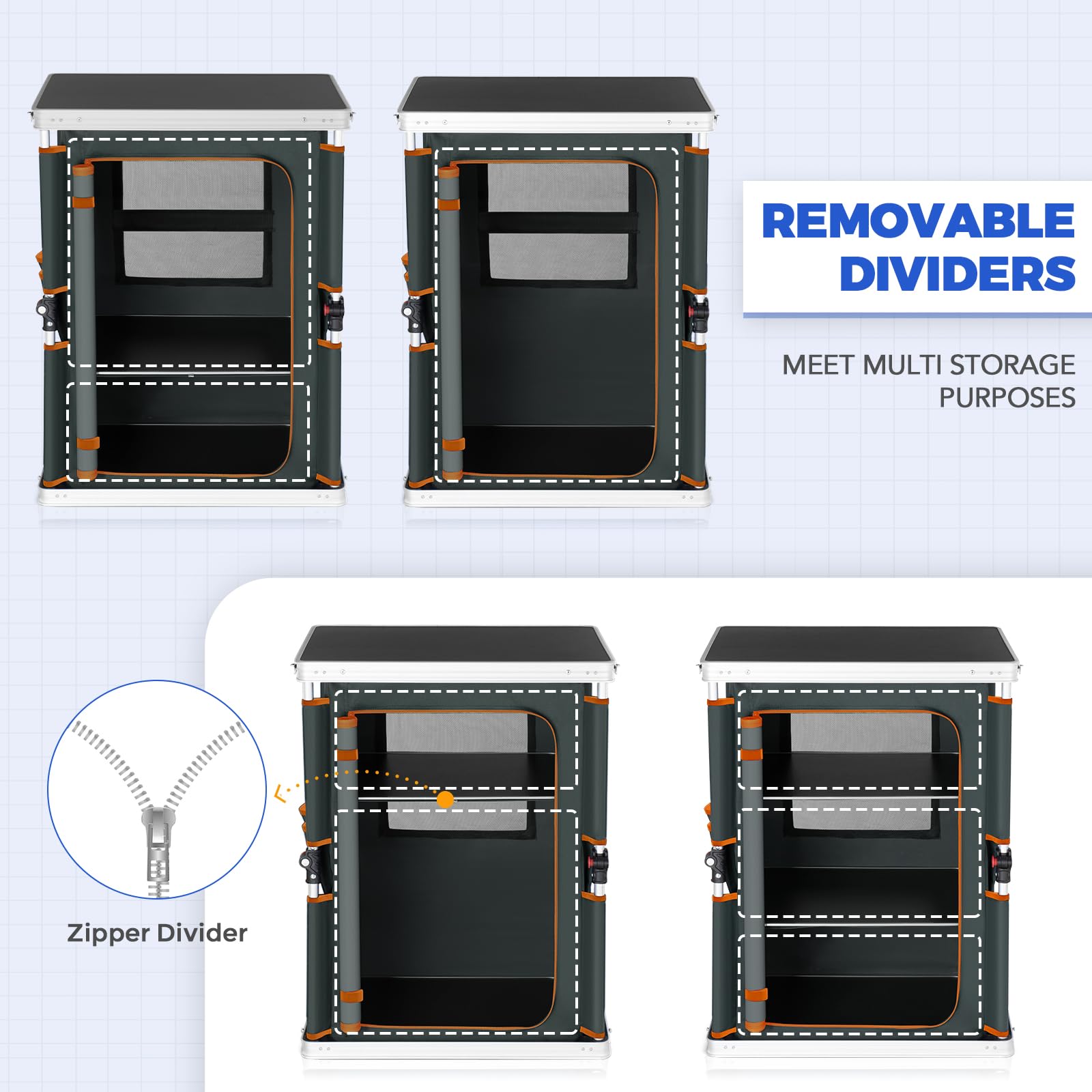 Eagle Peak table folded compact case highlights portability and easy transport.