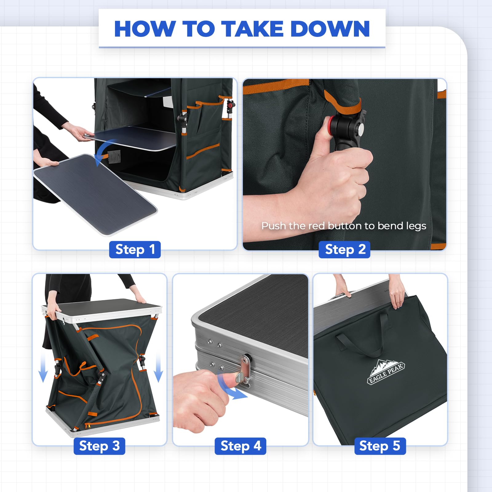 Eagle Peak table waterproof desk surface for easy cleanup after meals.