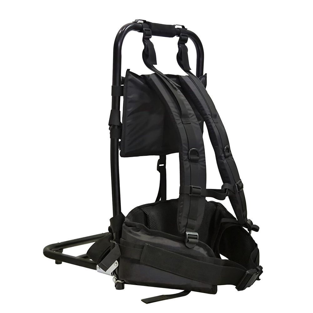 EAGWON hiking frame shows ergonomic padded shoulder straps for comfort