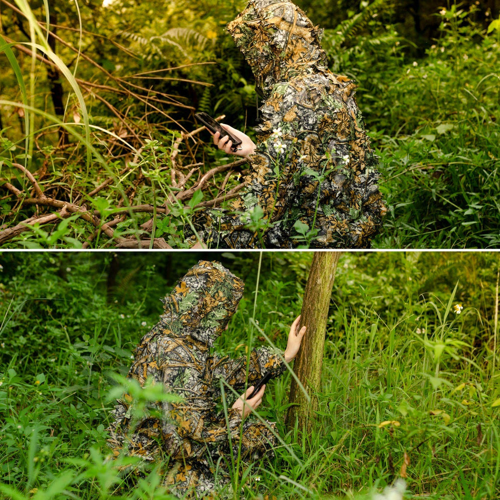 EAmber Ghillie suit 3D leafy gloves feature non-slip grip for steady handling