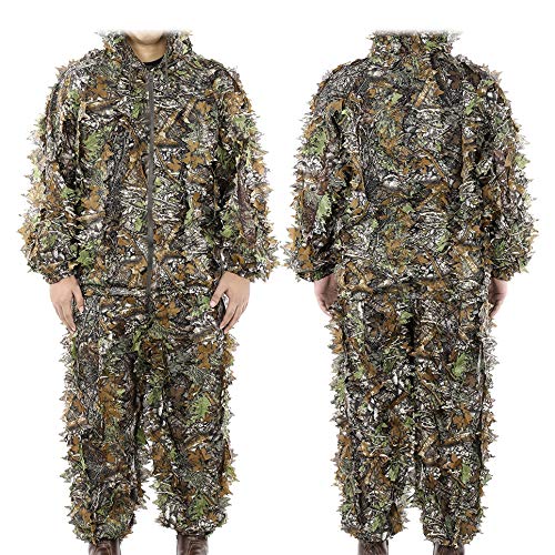 EAmber Ghillie suit full ensemble showcases complete camouflage setup