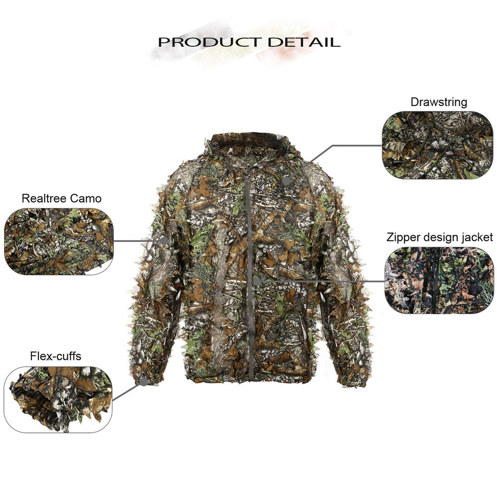 EAmber Ghillie suit lightweight design keeps you moving quietly outdoors