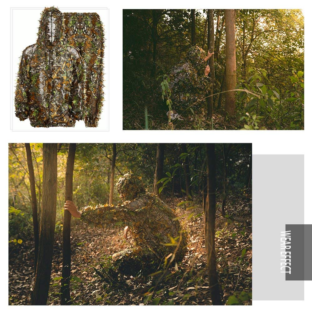 EAmber Ghillie suit wide applications cover hunting, photography, and outdoor activities