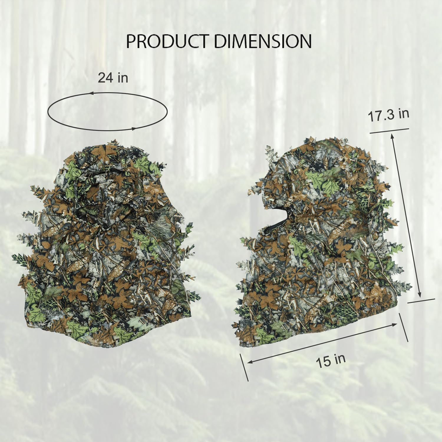 EAmber Ghillie suit zipper-front enables quick wear and removal in the field