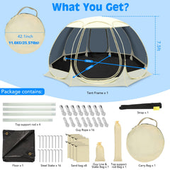 Eapele pop-up screen room 8-sided mesh for enhanced airflow