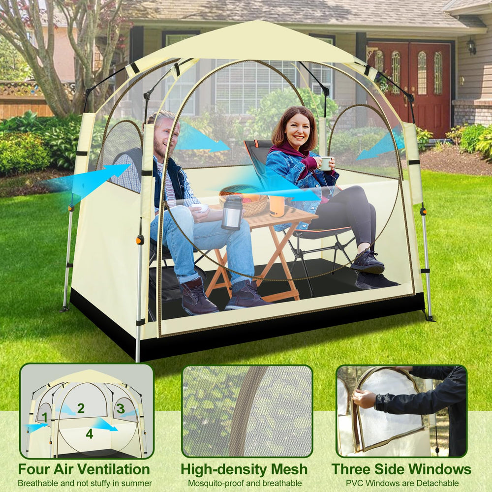 Eapele All Weather Shelter 540-degree view offers panoramic outdoor visibility.
