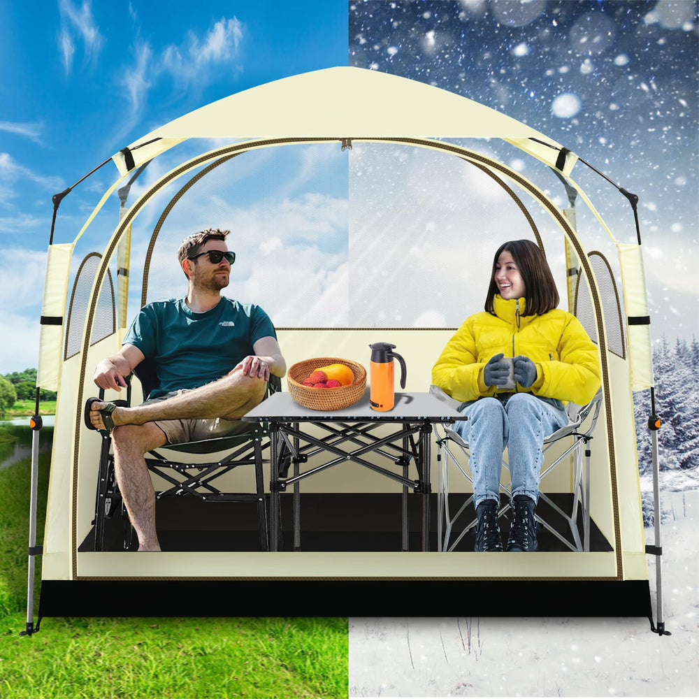 Eapele All Weather Shelter interior space suitable for 3-4 people.