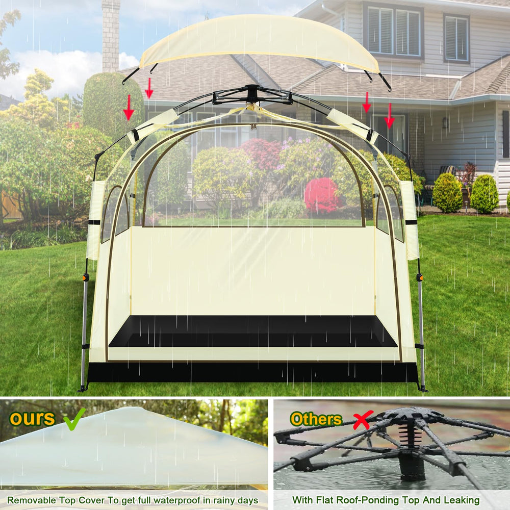 Eapele All Weather Shelter mesh windows provide ventilation and airflow.
