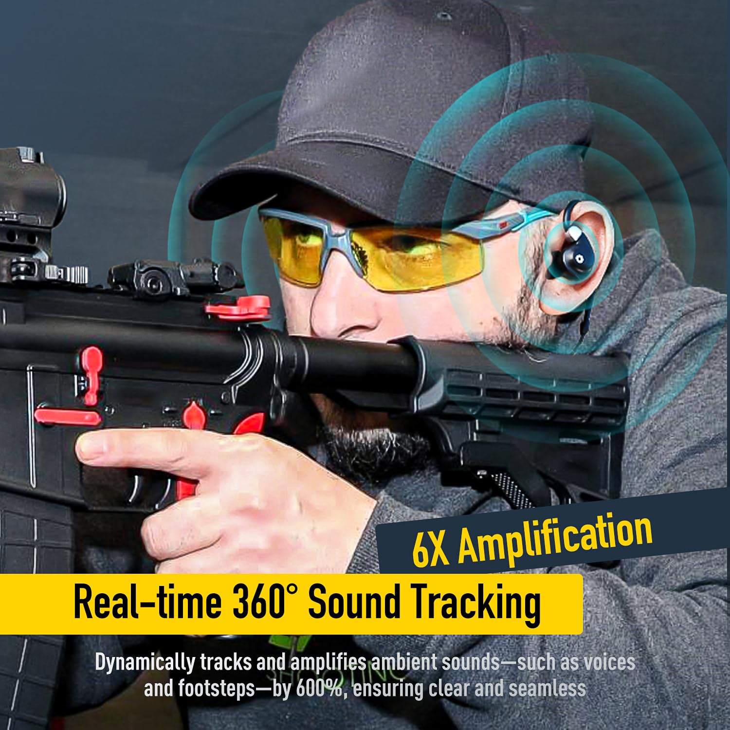 EARMOR M200T ambient mode for enhanced environmental cues during outdoor activities.