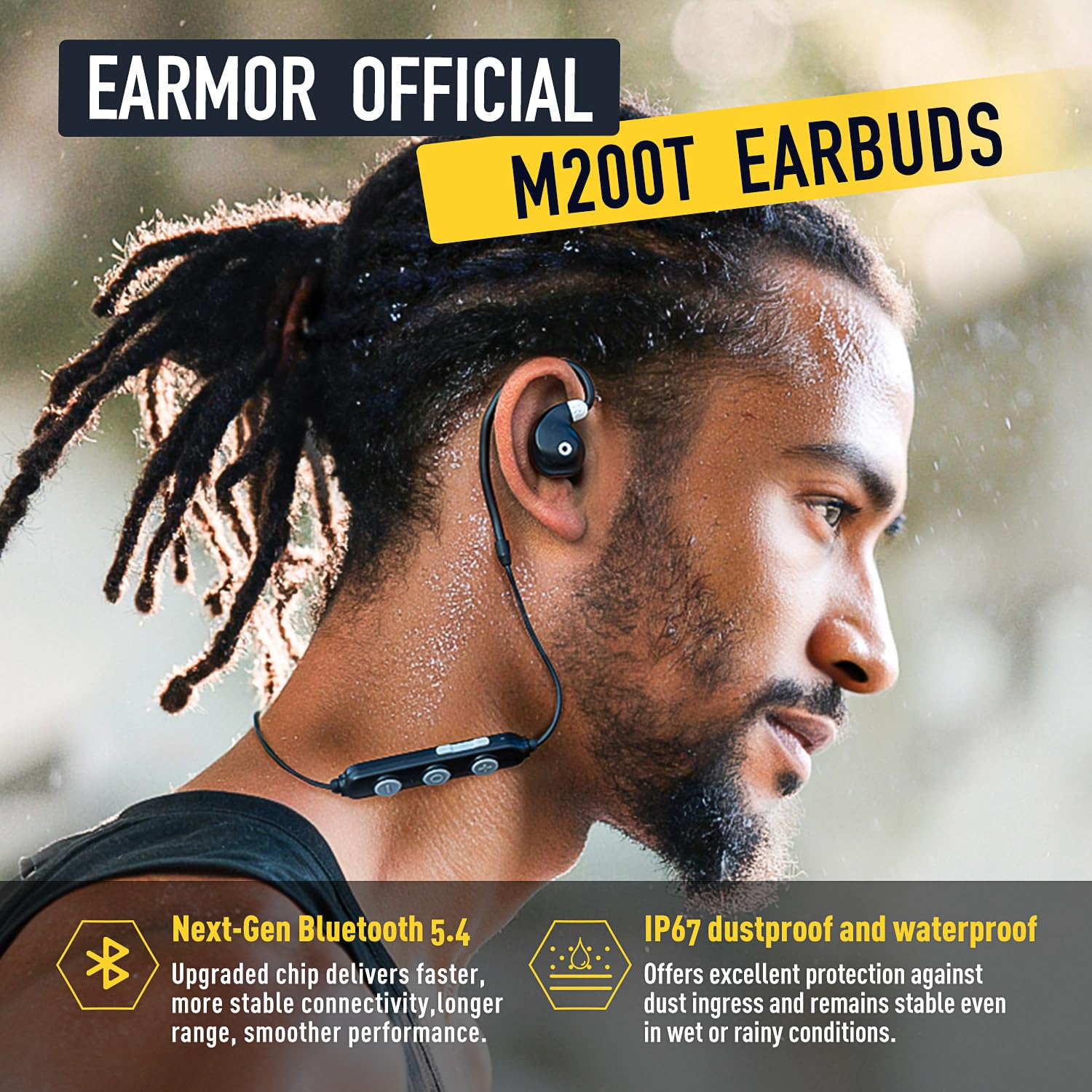 EARMOR M200T conical foam tips provide secure comfort and seal.