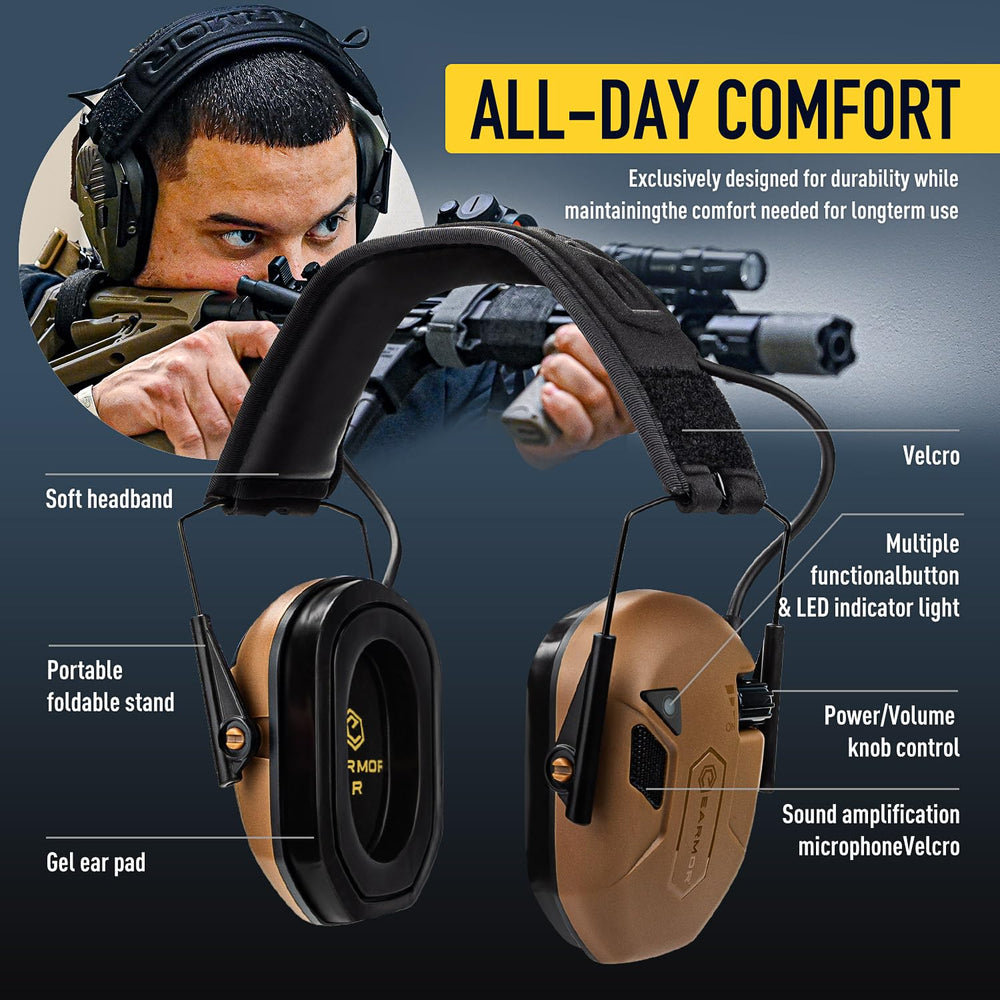 EARMOR M300T ambient sound mode enhances situational awareness.