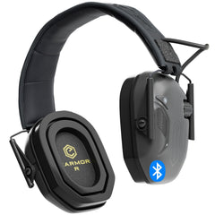 EARMOR M300T front view showing compact earmuffs for outdoor shooting protection.