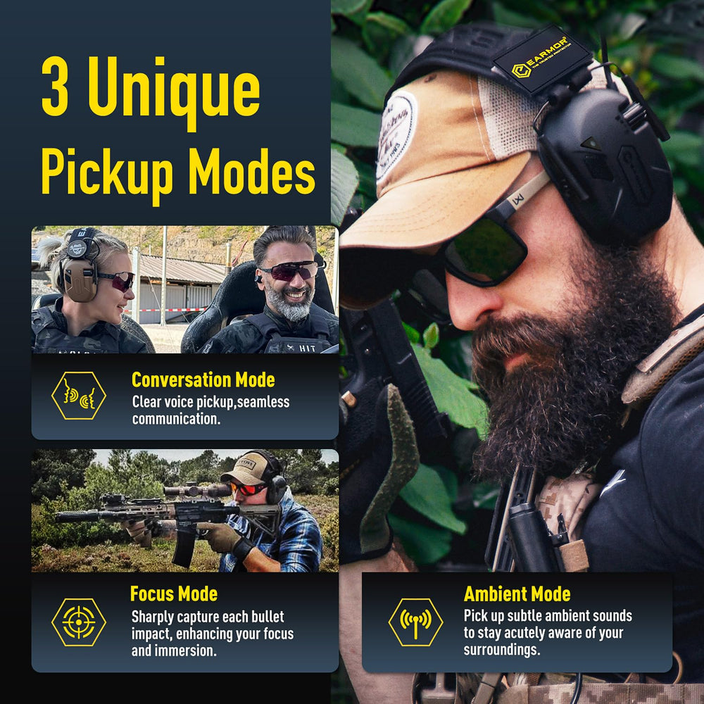 EARMOR M300T noise-cancelling reduces loud sounds for better focus.