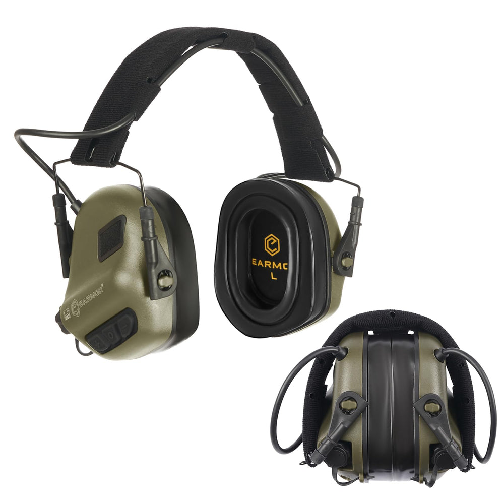 EARMOR M31 PLUS connectorized headset closeup demonstrates rugged build for field use