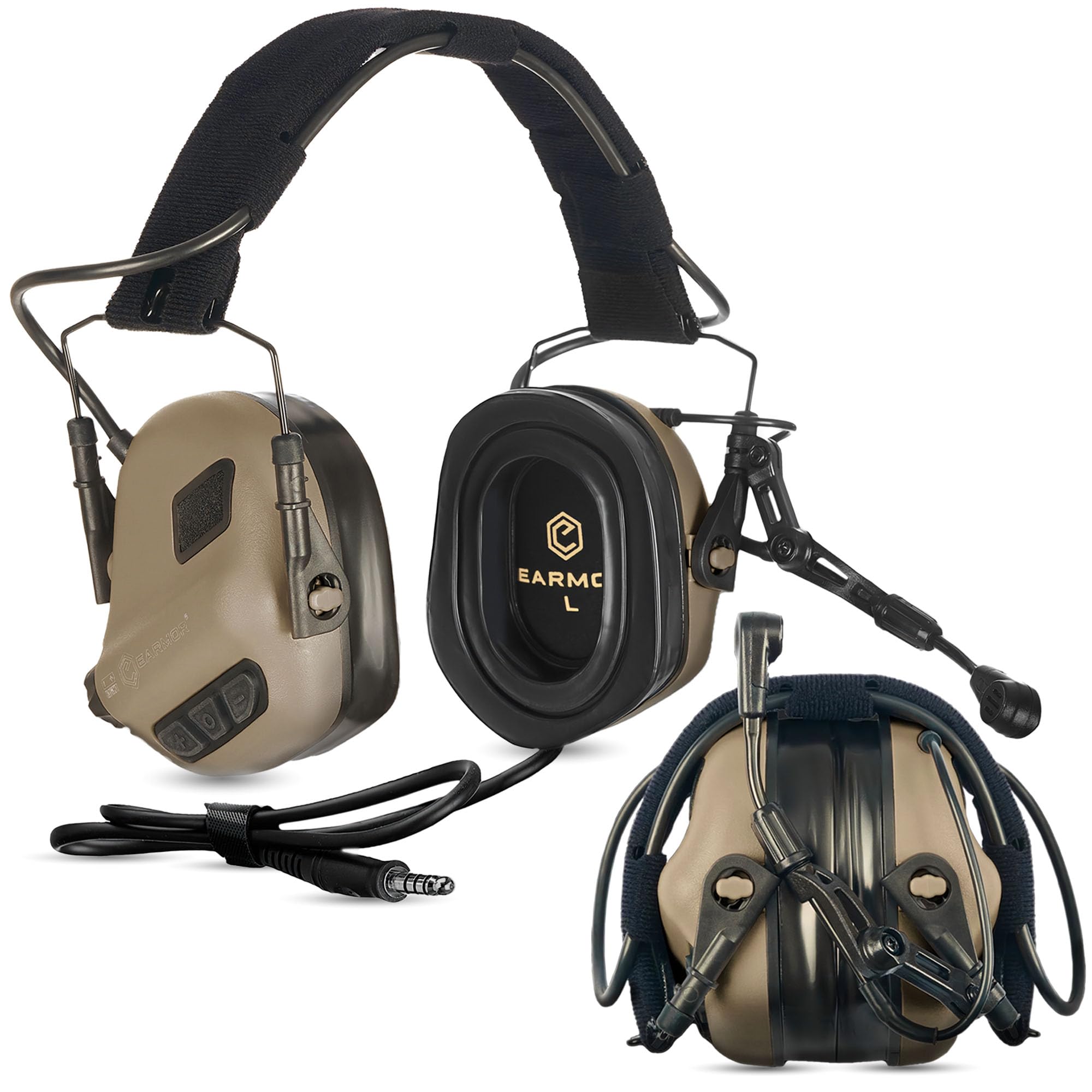 EARMOR M32 Plus headset on helmet setup for integrated protection and clear comms.