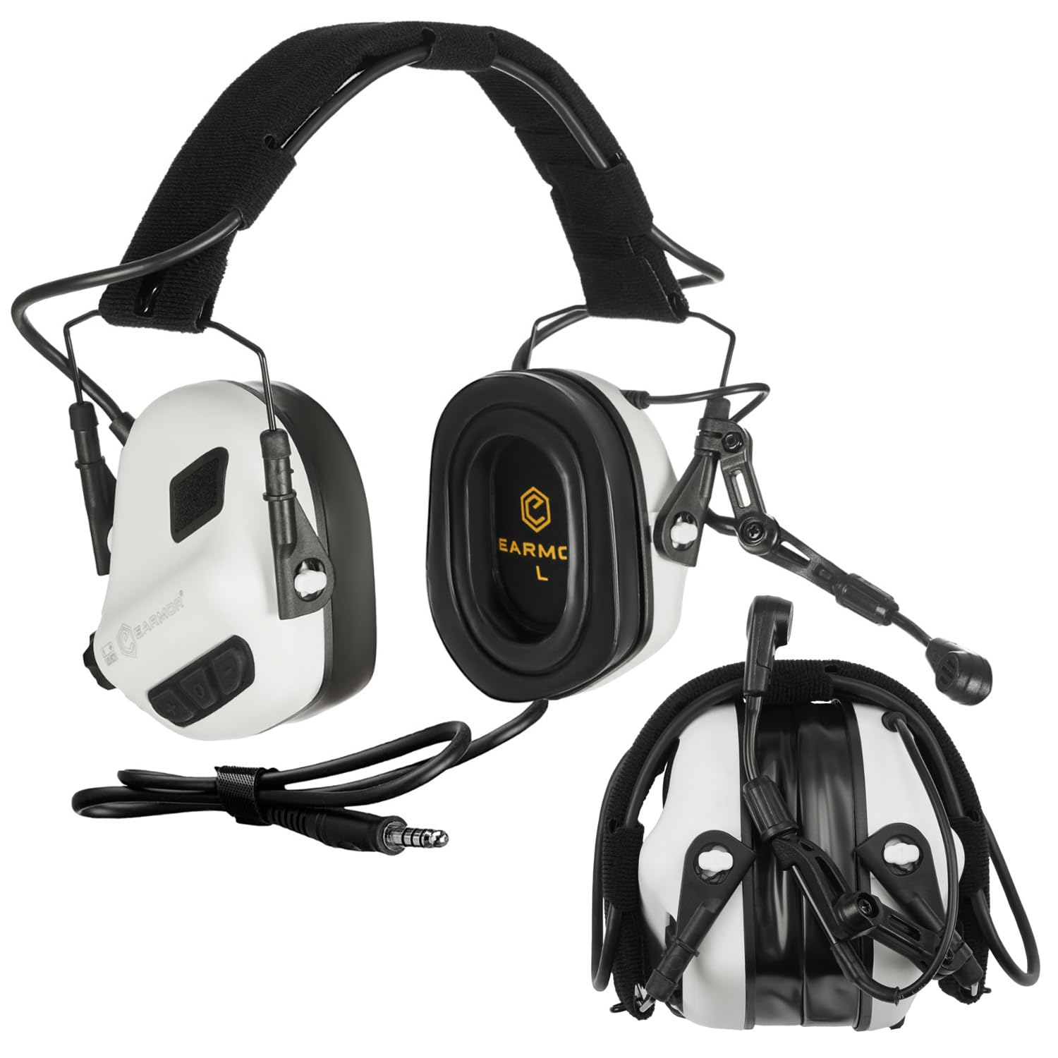 EARMOR M32 Plus headset mounted on helmet for stable range communication