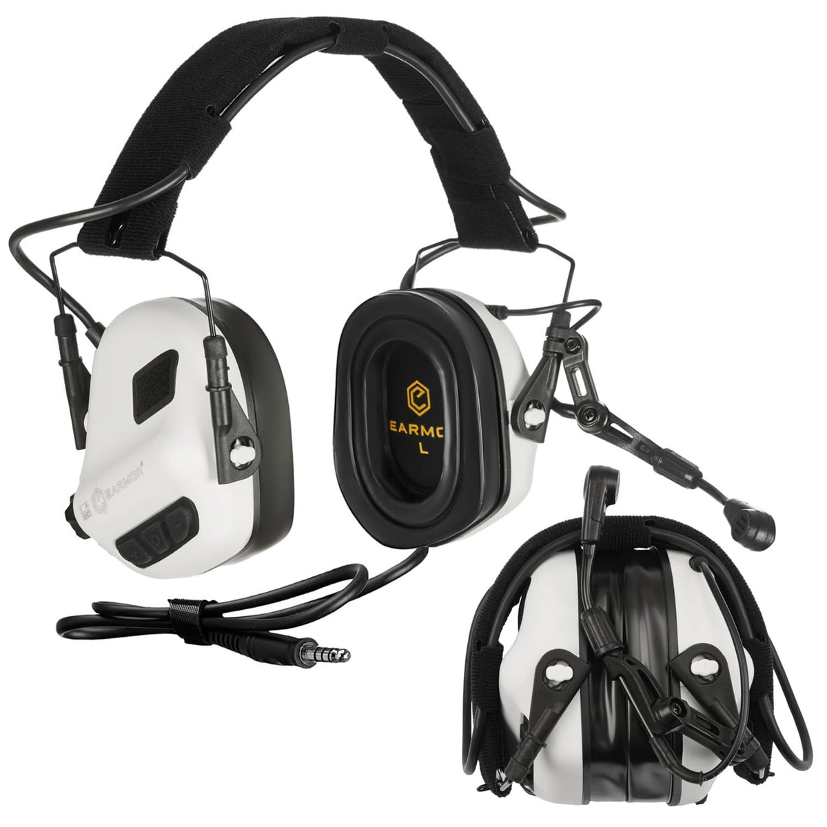 EARMOR M32 Plus headset mounted on helmet for stable range communication
