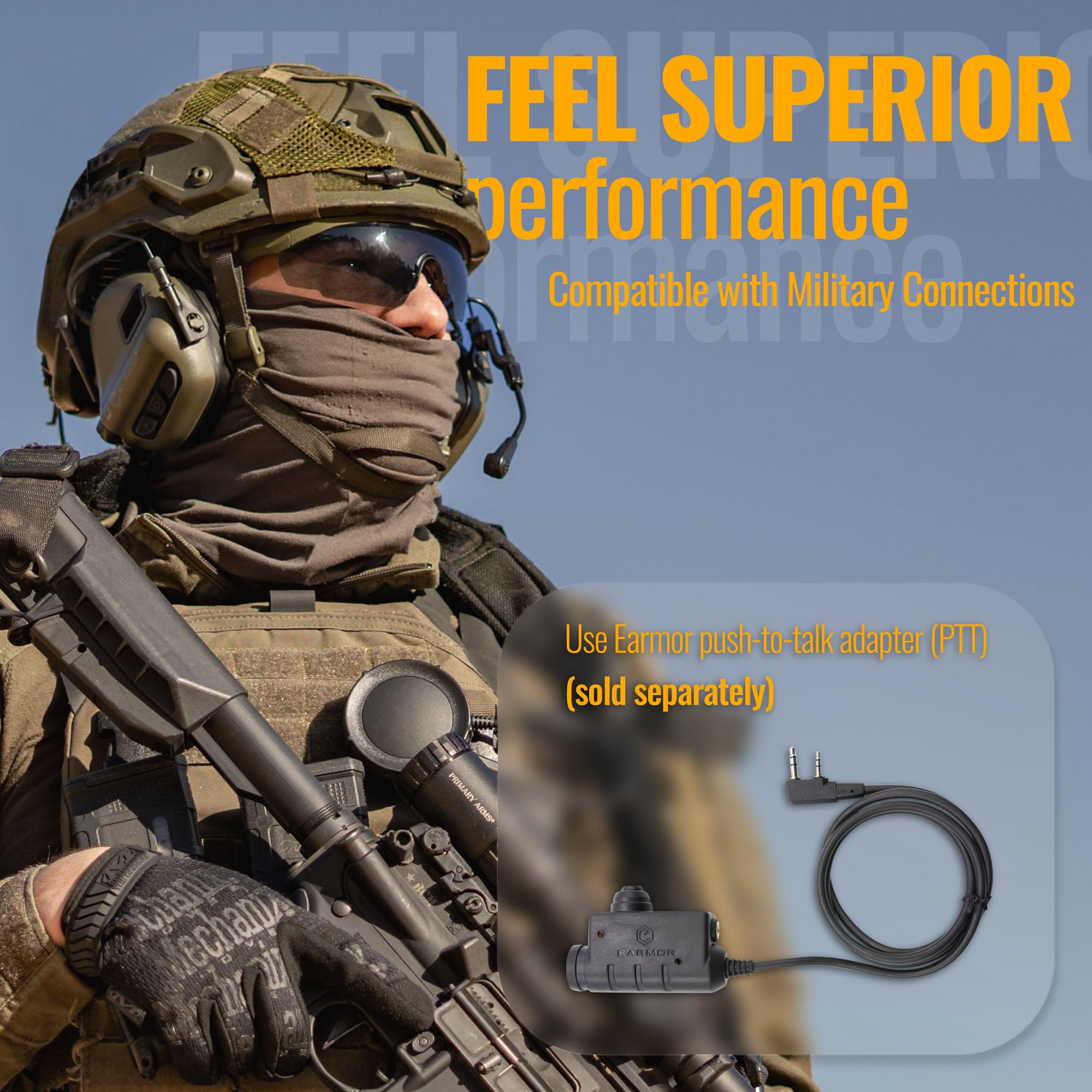 EARMOR M32 Plus ideal for hunting and shooting practice in demanding environments.