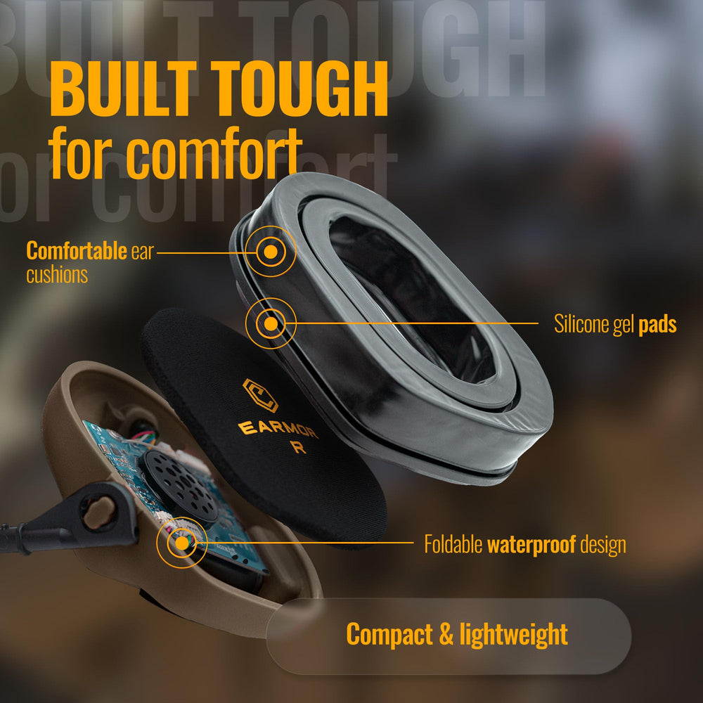 EARMOR M32 Plus uses NATO TP120 PTT for stable field connectivity.
