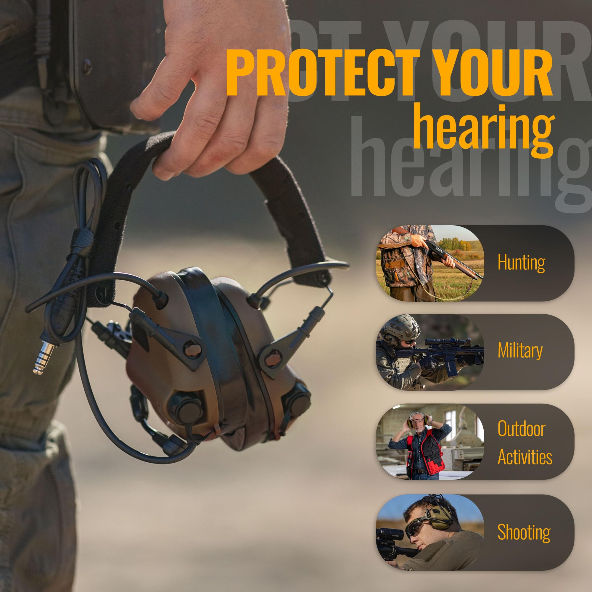 EARMOR M32 Plus ideal for range sessions and outdoor hunting.