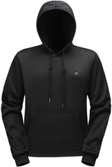 Earneo heated hoodie durable black polyester outer shell for daily winter wear