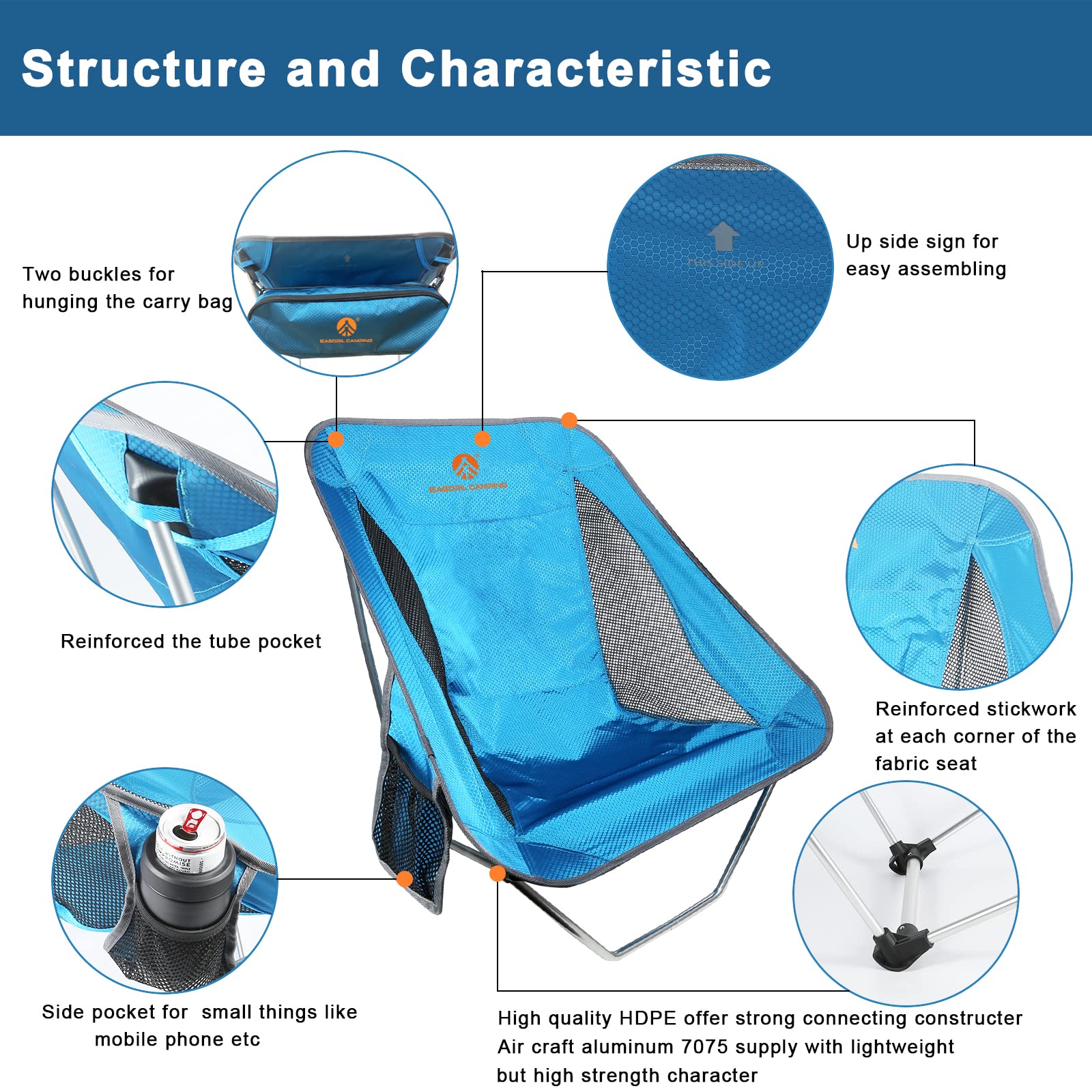 EASDRIL ultralight chair on the beach showing weather-friendly materials