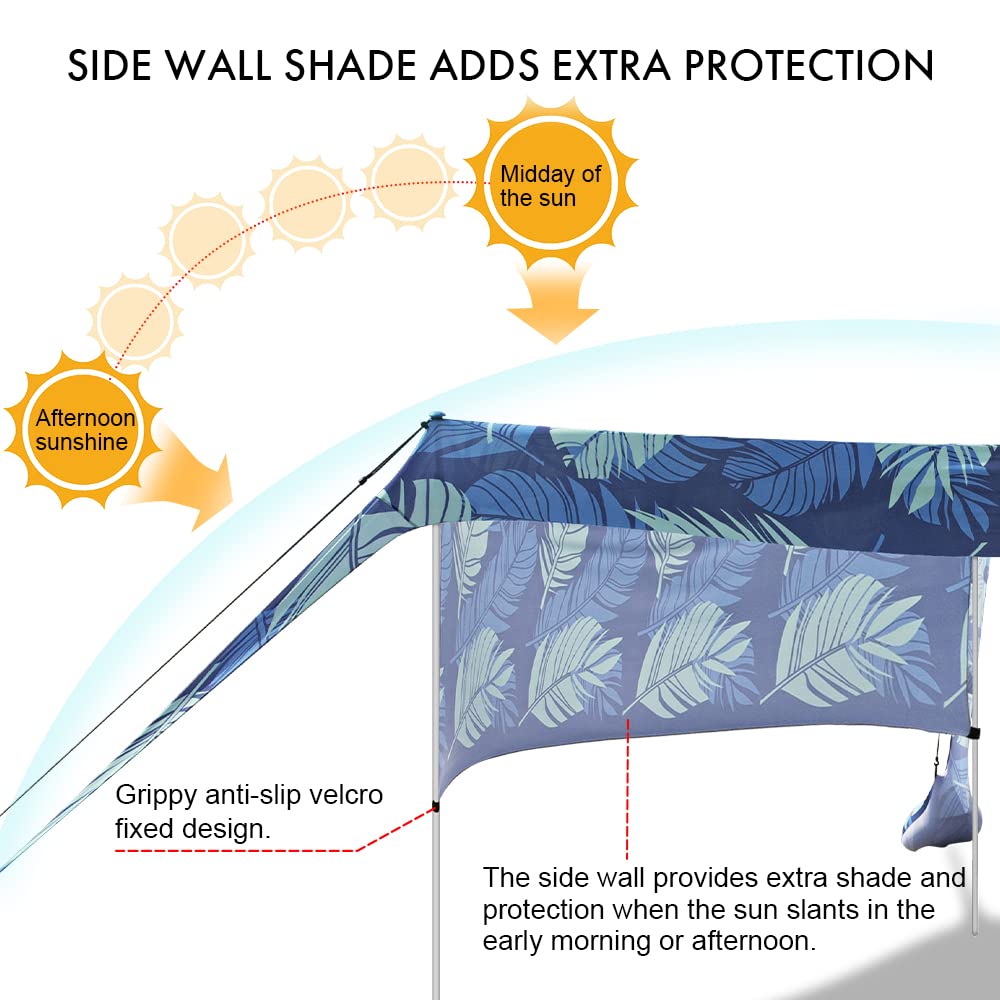 Easierhike Beach Canopy 10x10 UPF50+ sun shield for strong sun days.