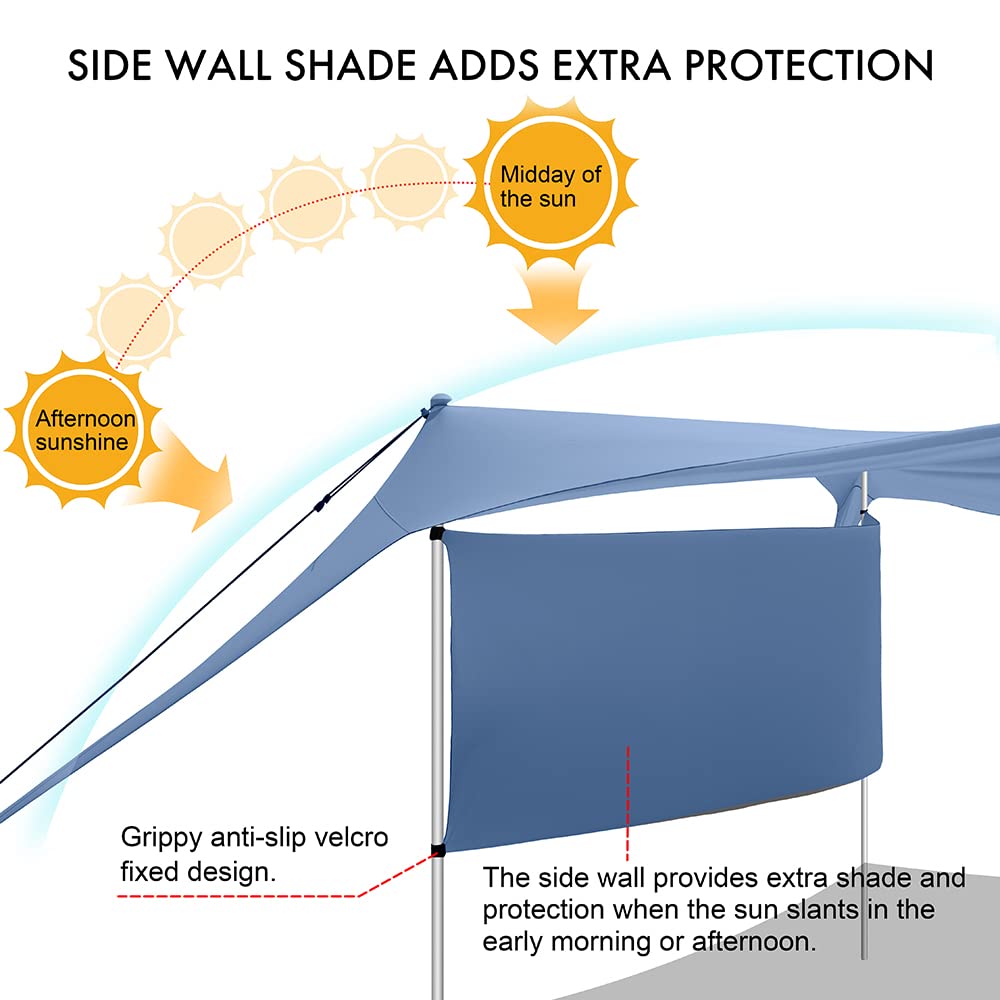 easierhike beach canopy sidewalls extend sun protection during afternoon glare