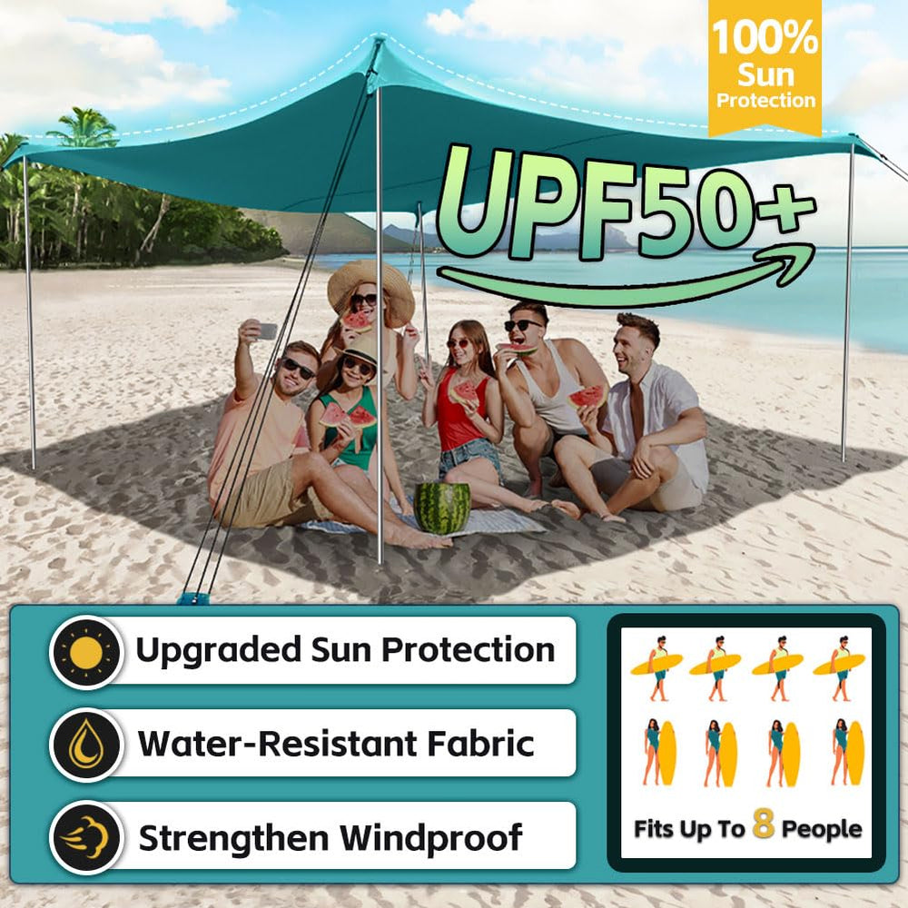 Close-up of EasierHike Beach Shade Tent fabric showing UPF50+ protection