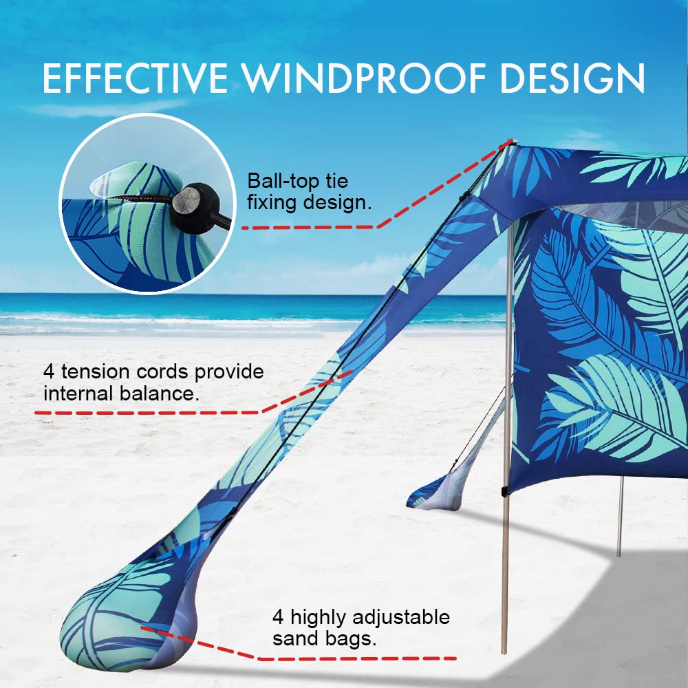 Easierhike Patented grooved pole top windproof design keeps the canopy steady in the breeze.