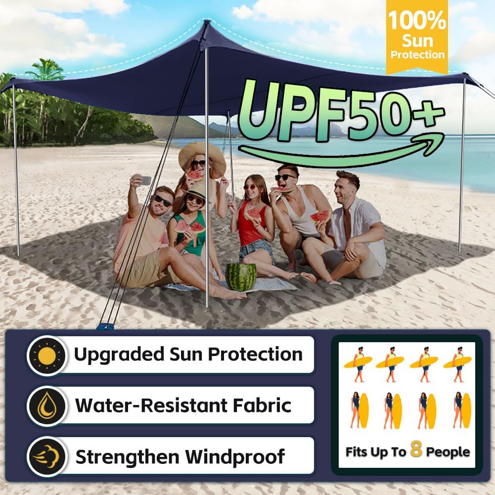 EasierHike UPF50+ sun protection banner helps shield skin during bright beach days.