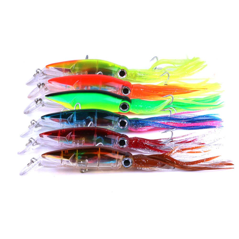 East Rain Squid Swimbait Color A with vivid finish attracts larger fish during saltwater trolling