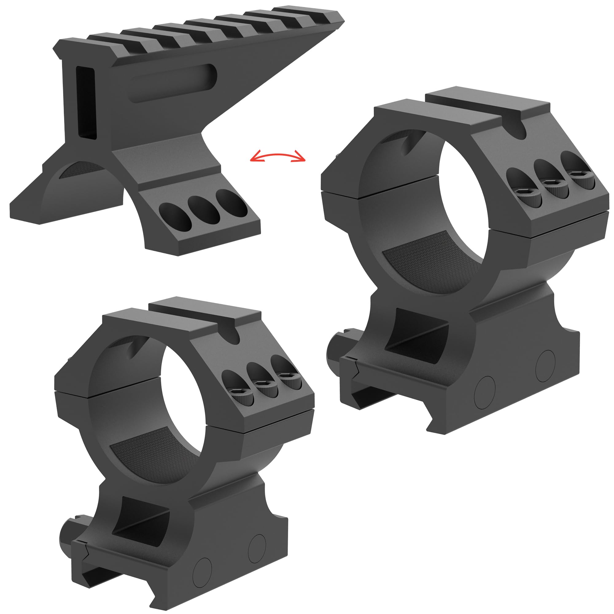 Eastern Tactical Supply 34mm rings interior cushion tape to prevent slippage