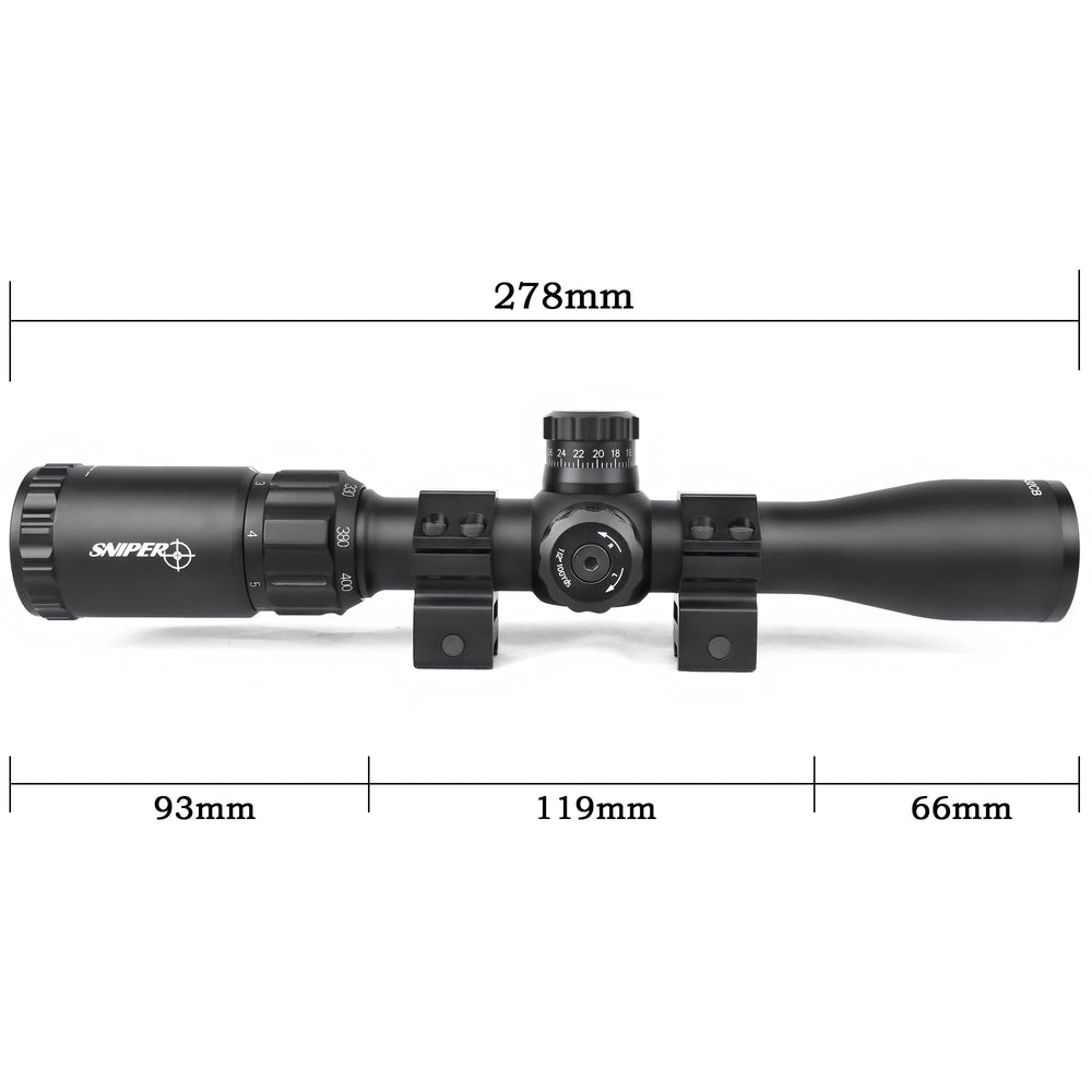 Eastern Tactical Supply crossbow scope 2-7x32 nitrogen-purge design resists fog and moisture.