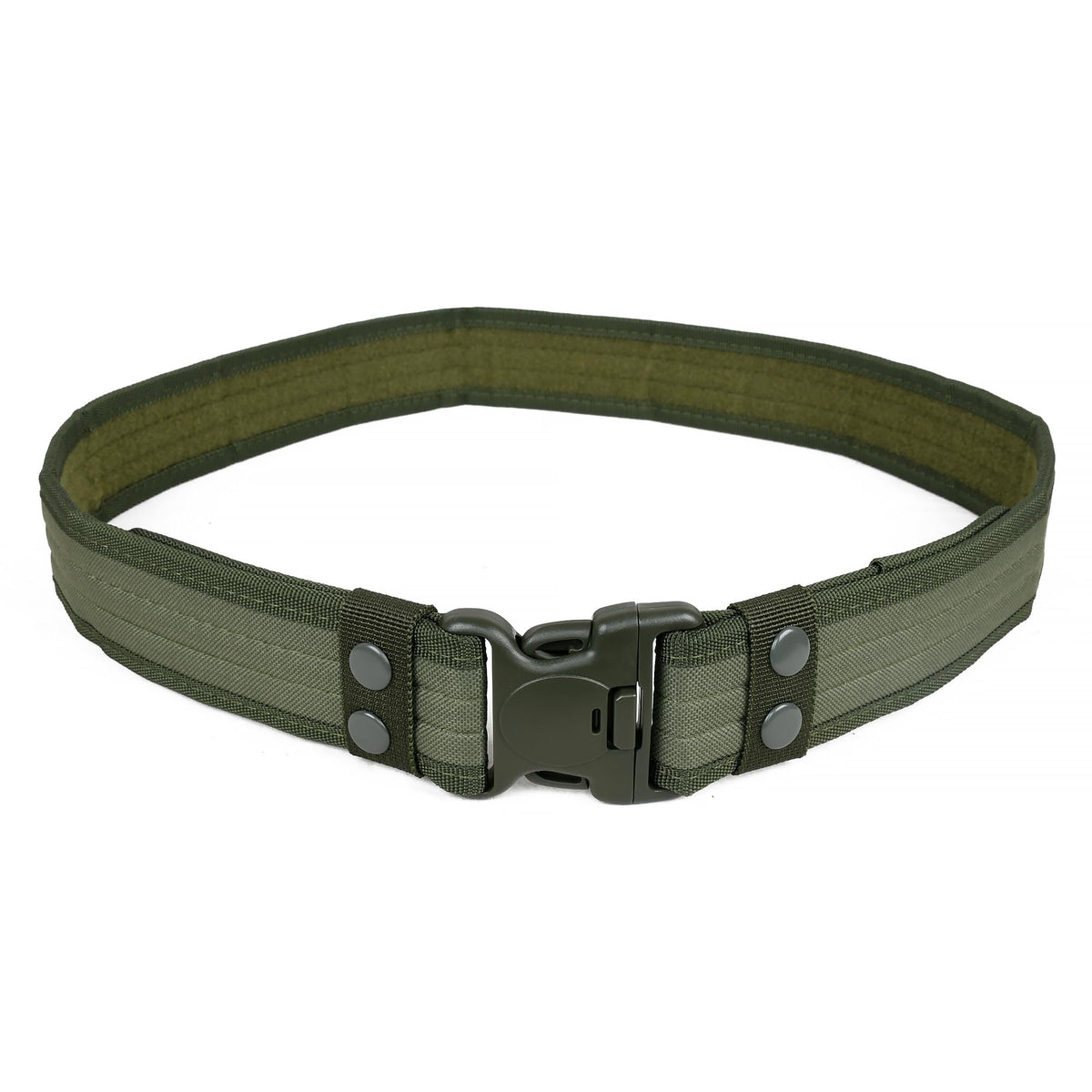 Eastern Tactical Supply duty belt 2in green front view with quick-release buckle