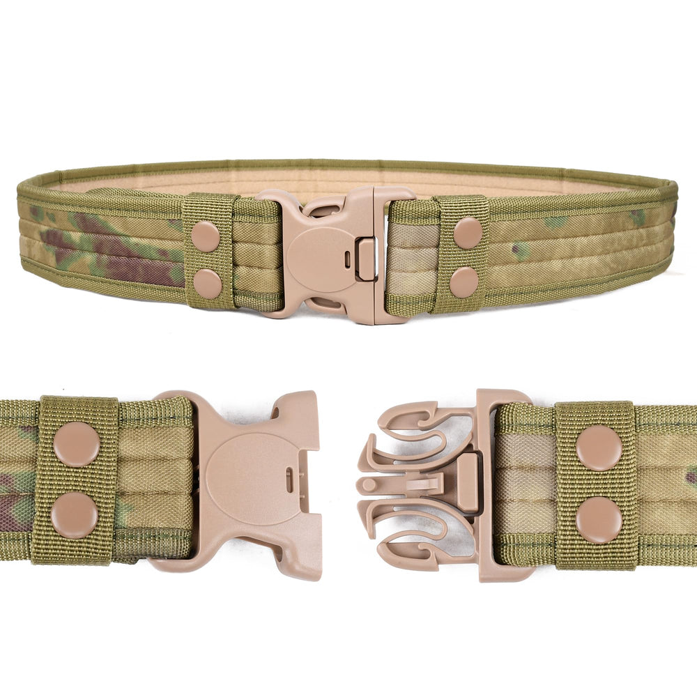 Eastern Tactical Supply jungle camo duty belt with modular attachment points.