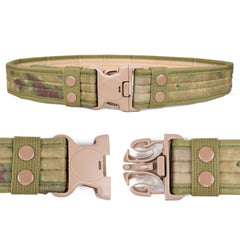 Eastern Tactical Supply jungle camo duty belt with modular attachment points.