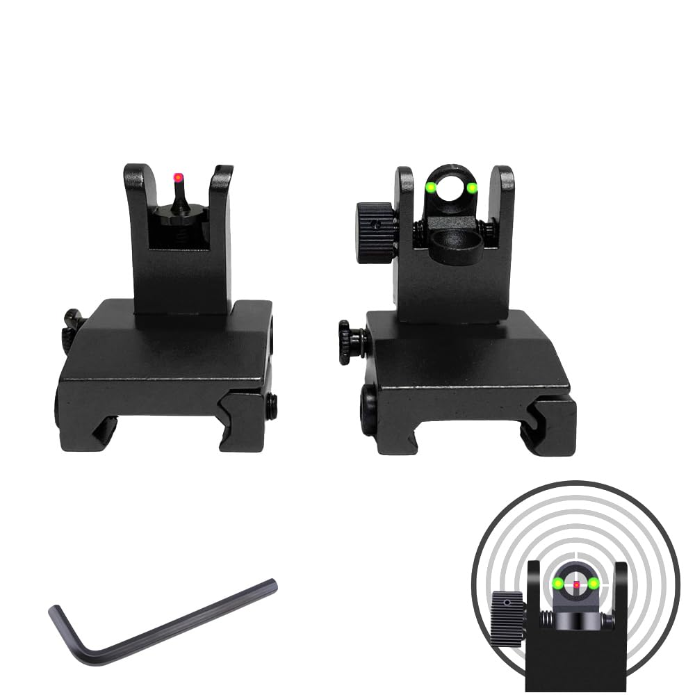 Eastern Tactical Supply flip-up iron sight front with green dot for quick targeting