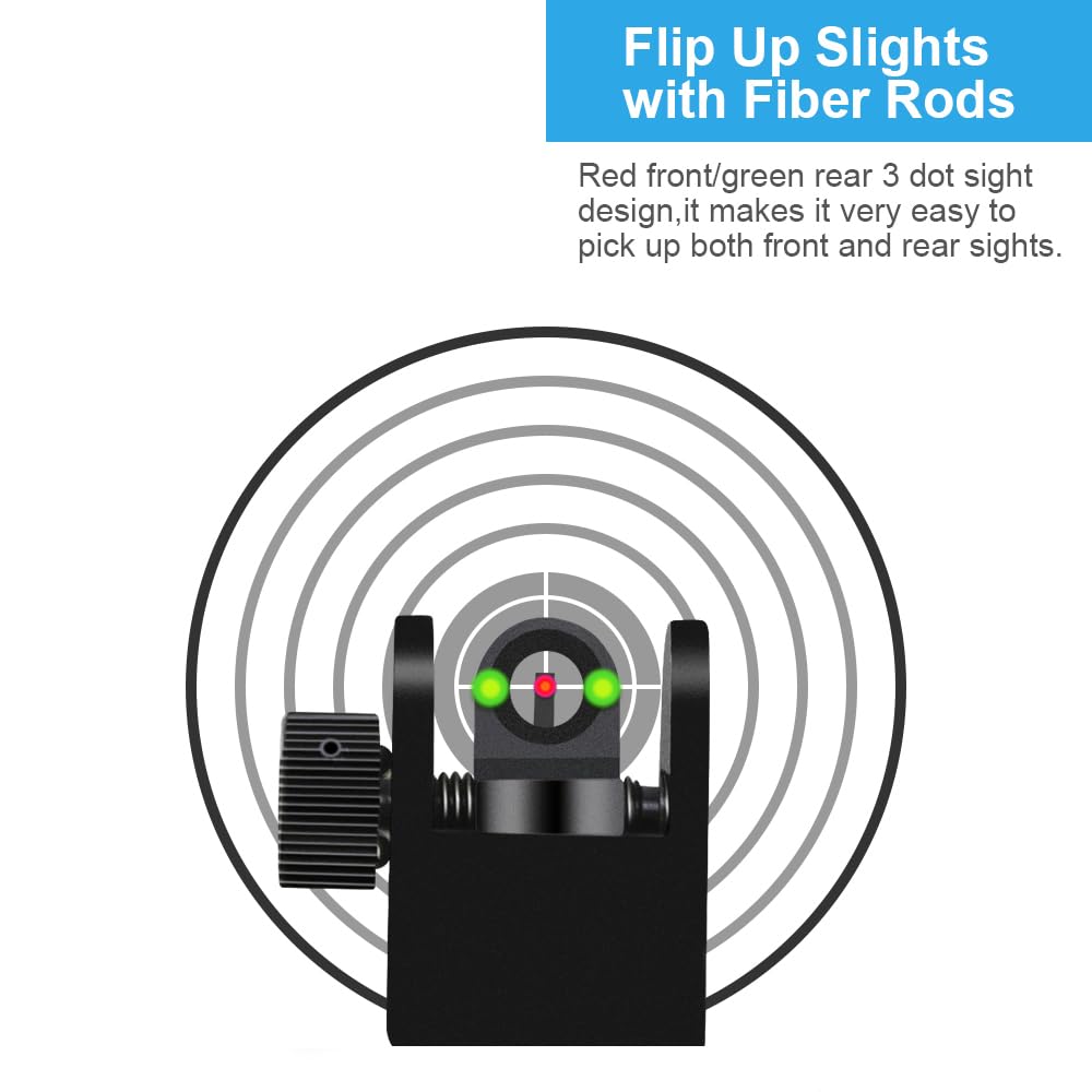 Eastern Tactical Supply flip-up iron sight fits Picatinny and Weaver rails securely