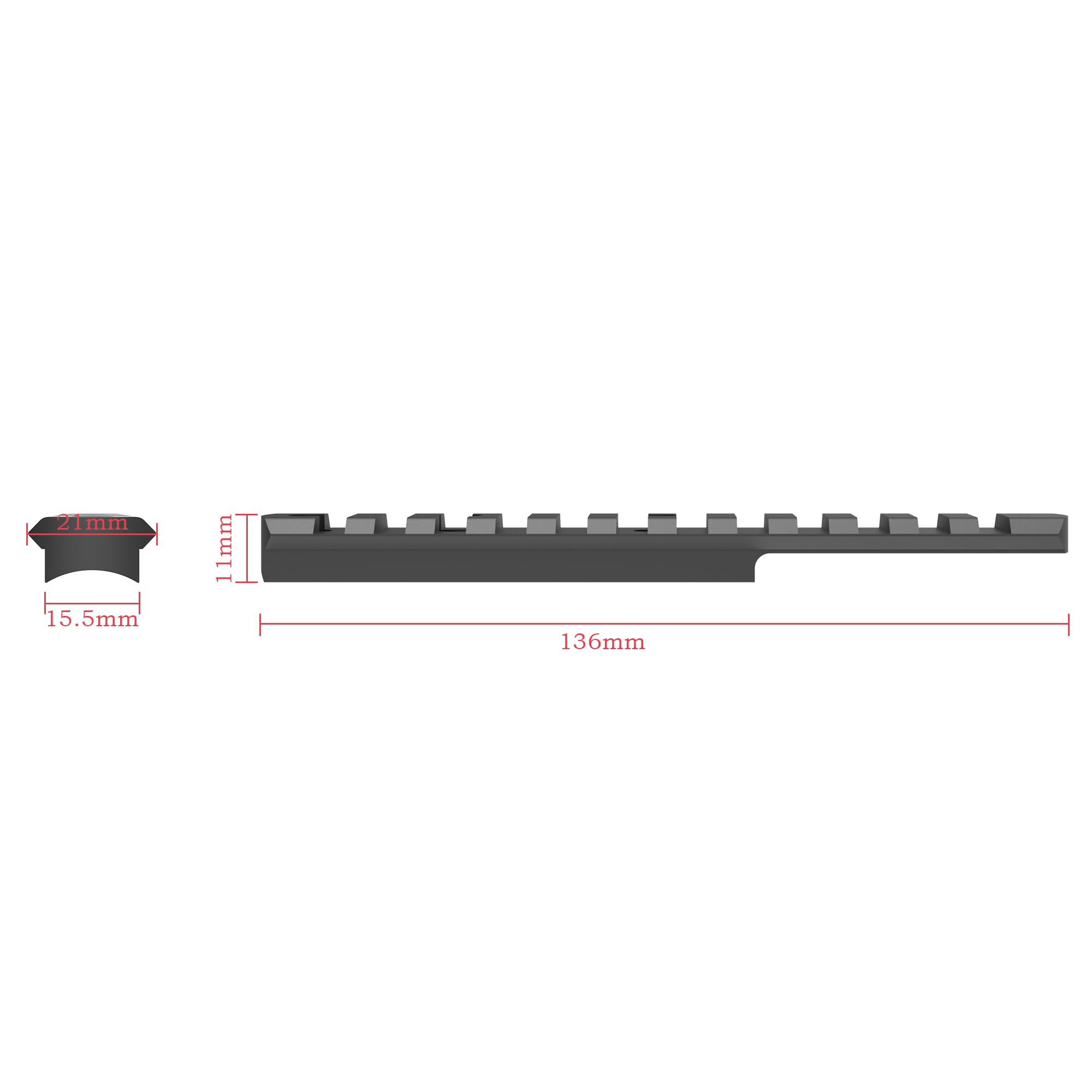 Close-up of screws and hardware for Henry H015 rail mount.