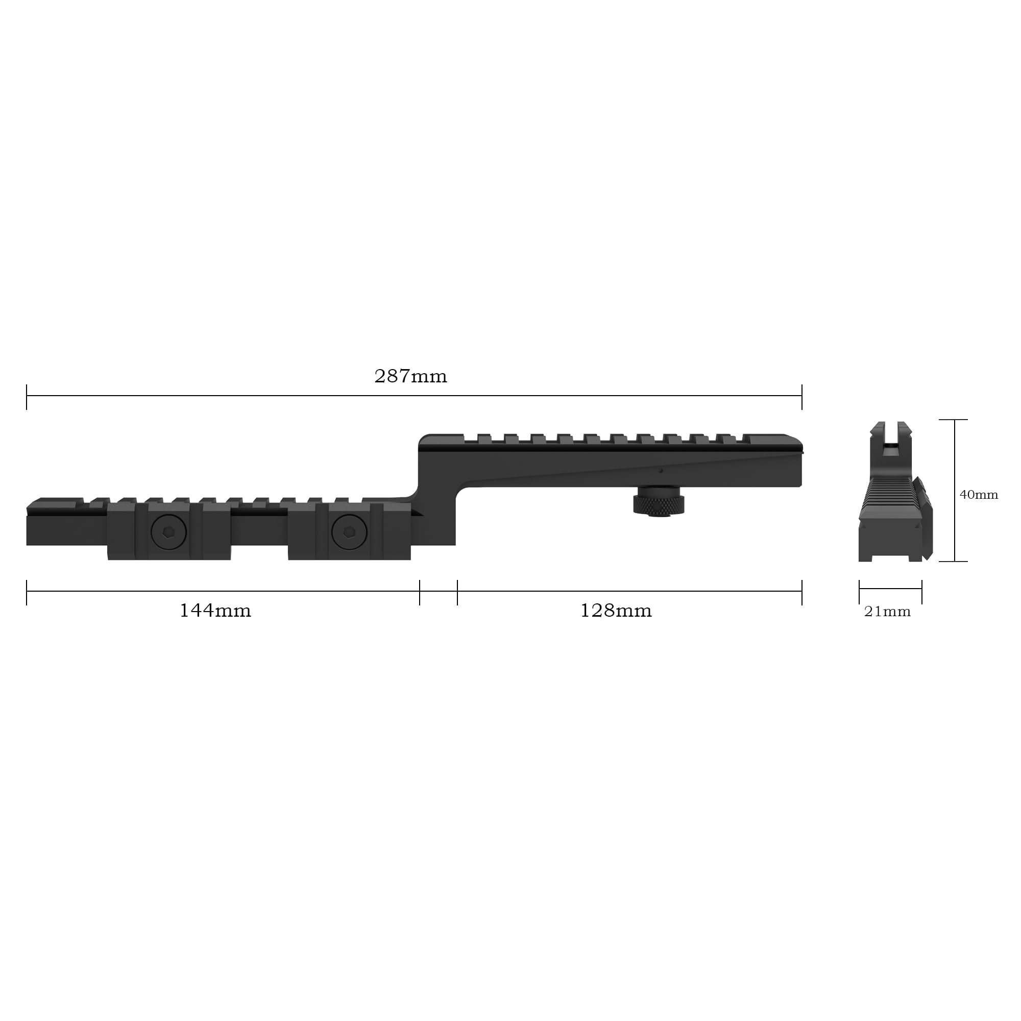 Knurled nut securement detail from Eastern Tactical Supply mount