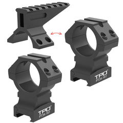 Eastern Tactical Supply Picatinny 34mm rings, high-profile mount for secure alignment.