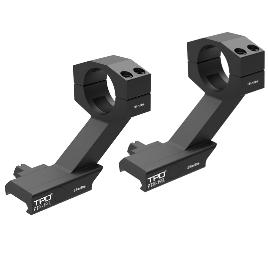 Eastern Tactical Supply PT30-195L cantilever mount side view improves recoil stability.