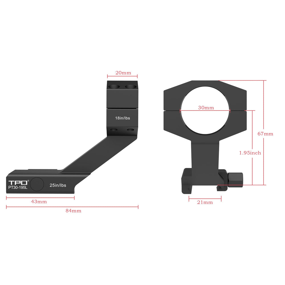 Eastern Tactical Supply PT30-195L includes rings and Allen key for secure installation.
