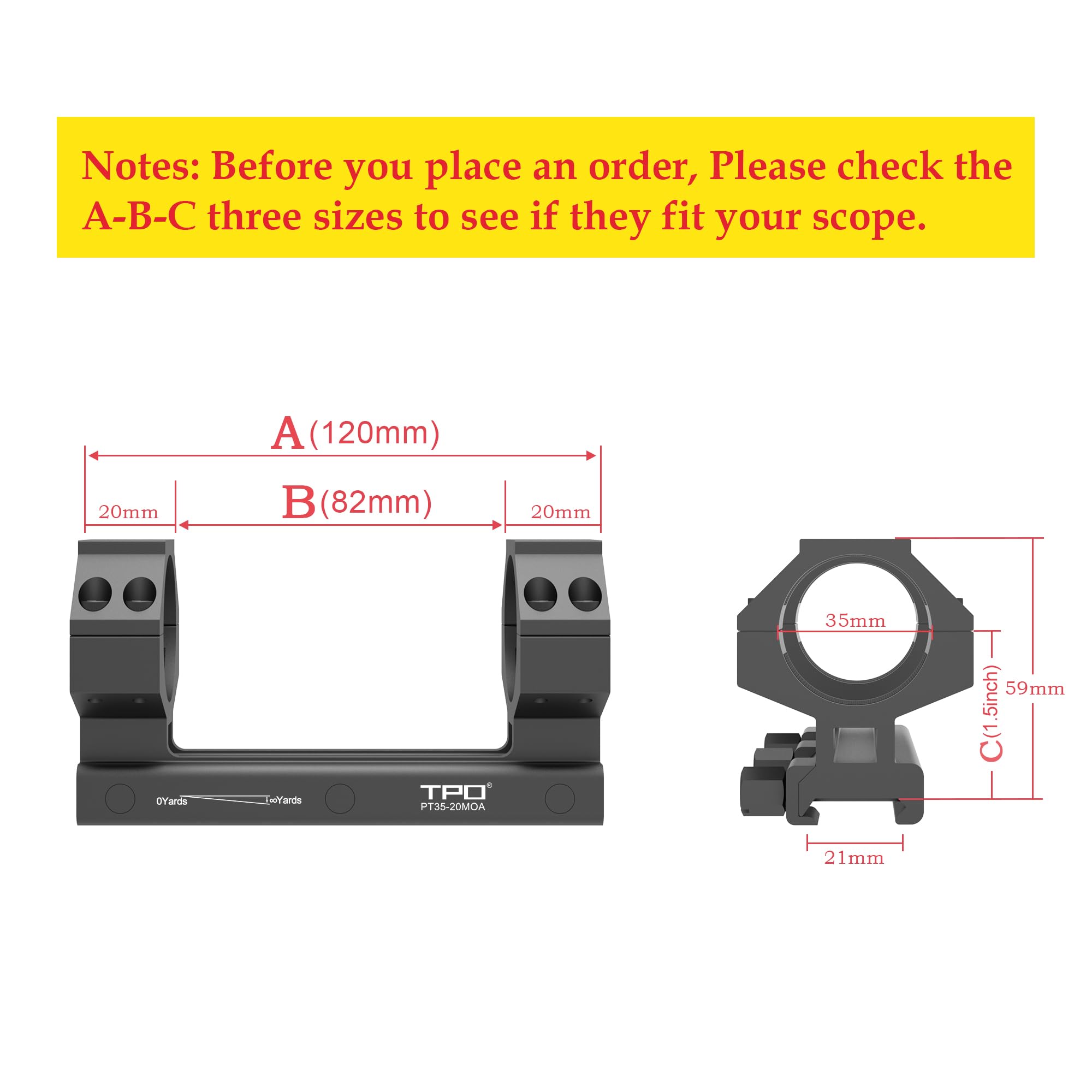Eastern Tactical Supply compact 1.38in height mount held in hand