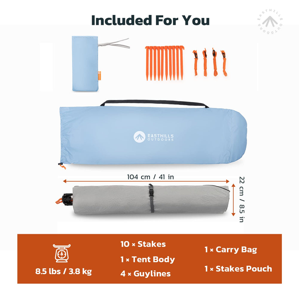 Easthills Outdoors Instant Shader compact pack demonstrates easy portability for travel